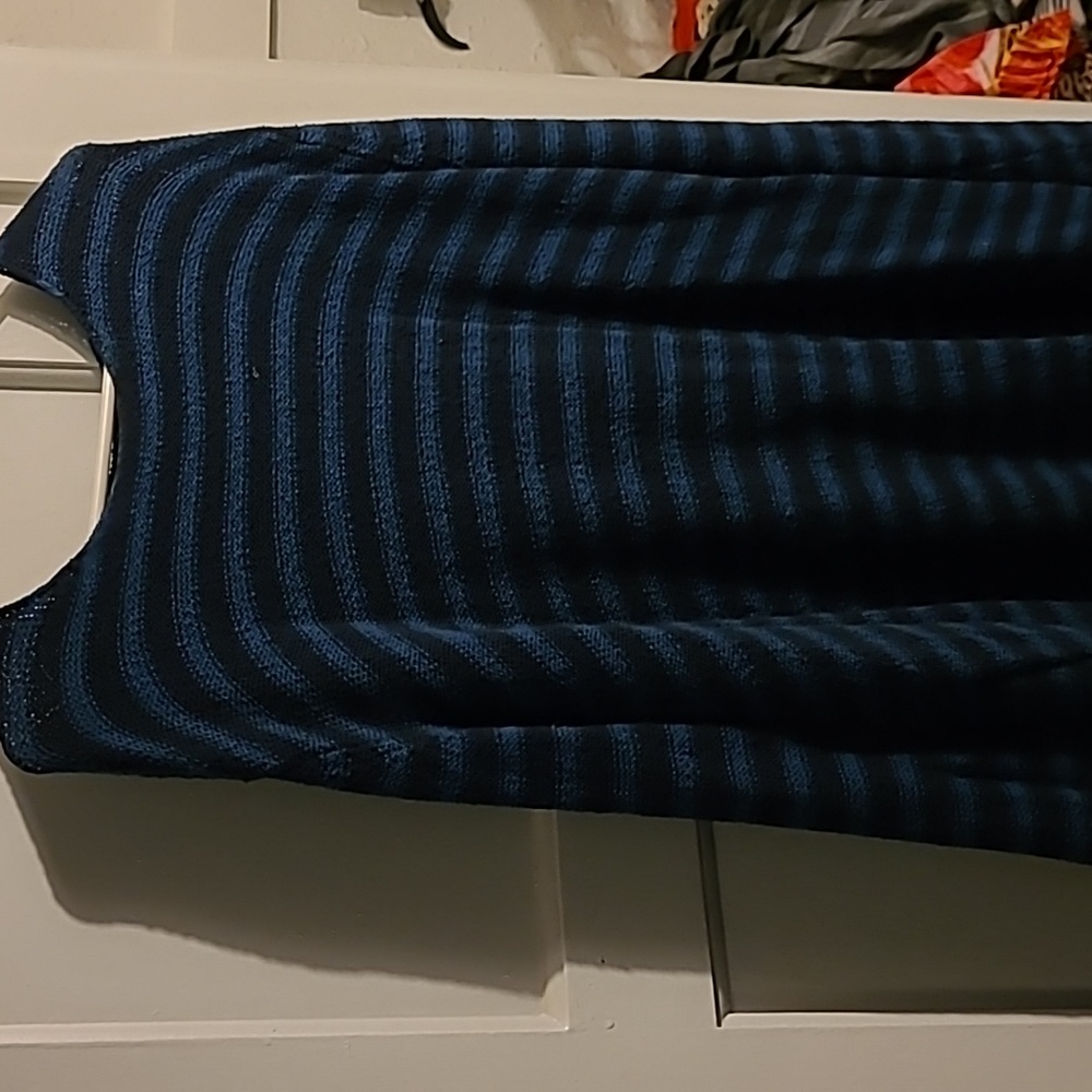 Vince Blue and Black Striped Sweater Size XL